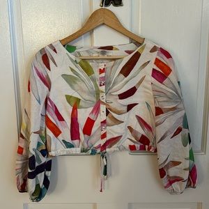 Mara Hoffman printed linen crop top